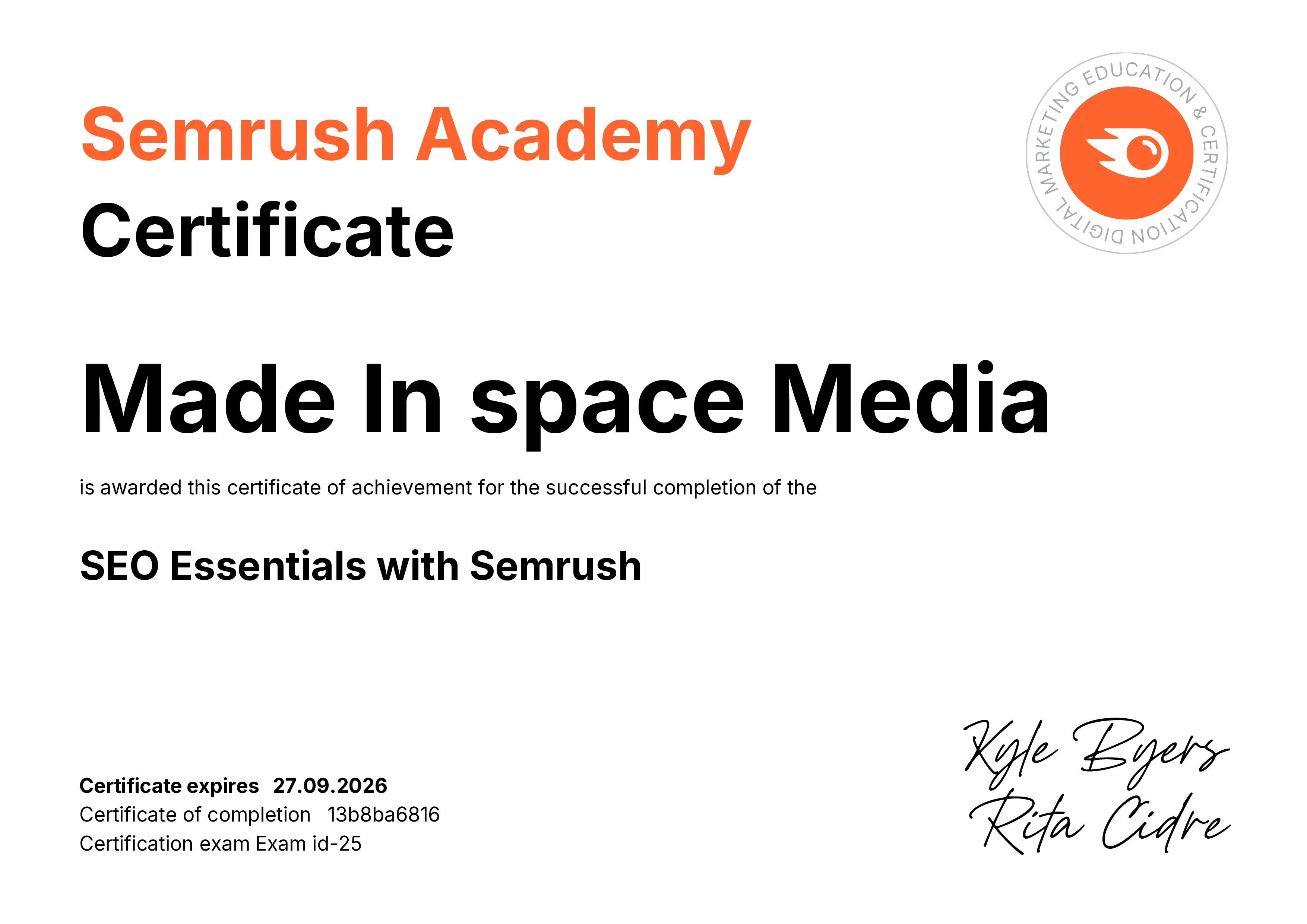 SEO Certificate