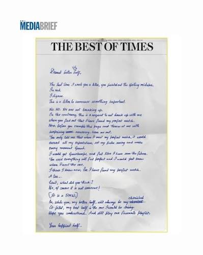 BMW India front-page personal letter advertisement in The Times of India